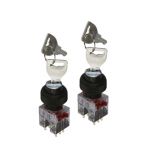 DRK-K3A2 Công tắc xoay 3 vị trí có chìa khóa viền nhựa - Φ22 Hanyoung