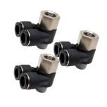 PAF12-03 Đầu nối khí nén - khớp nối 4 cổng dạng thẳng 2 nhánh Y