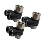 PAF12-04C Đầu nối khí nén - khớp nối 4 cổng dạng thẳng 2 nhánh Y