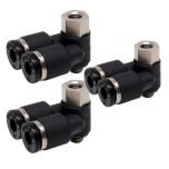 PAF4-M5 Đầu nối khí nén - khớp nối 4 cổng dạng thẳng 2 nhánh Y