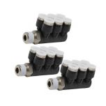 PAT1/4-02 Đầu nối khí nén - khớp nối dạng khuỷu tay 2 tầng 2 nhánh 6