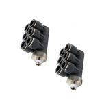 PAT12-02C Đầu nối khí nén - khớp nối dạng khuỷu tay 2 tầng 2 nhánh 6