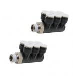 PAT3/8-N3U Đầu nối khí nén - khớp nối dạng khuỷu tay 2 tầng 2 nhánh 6