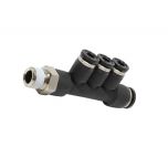 PKD6-4-01C Đầu nối khí nén - khớp nối 5 cổng dạng thẳng 3 nhánh