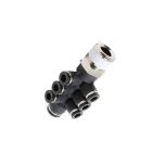PKVD10-6-04C Đầu nối khí nén - khớp nối 5 cổng dạng thẳng 3 nhánh 6