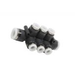 PKVG3/8-1/4C Đầu nối khí nén - khớp nối 5 cổng dạng thẳng 3 nhánh 6