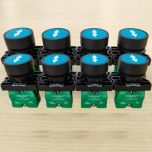 P2AF6DWA90-2S2 nút nhấn 2NC xanh dương mũi tên 2 chiều trắng Teknic