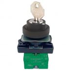 P2AK2-2POSR-S1 công tắc xoay 2 vị trí có khóa tự trả về 1NO Teknic