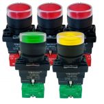 P2ALF7LB-S1 nút nhấn nhả màu trắng trong bóng led tiếp điểm 1NO Teknic