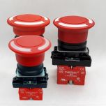 P2AML4-S1-2S2 nút nhấn khẩn e-stop 1NO-2NC màu đỏ Teknic