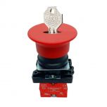 P2AMLKB4-2S2 nút nhấn khẩn có khóa e-stop 2NC màu đỏ Teknic