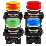 P2PLBR1L Đèn báo có đèn LED tích hợp màu Yellow LED / White Lens Teknic