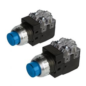 CRX-P25AAA nút nhấn có đèn Hanyoung phi 25 màu xanh dương