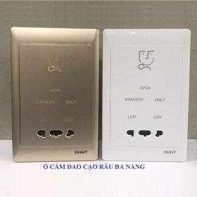 G NEW7-300 bộ ổ cắm dao cạo râu Chint 110V/240V màu trắng