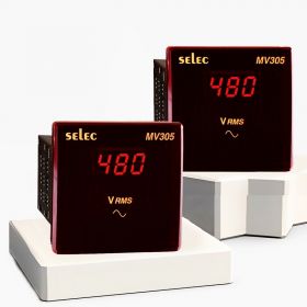 MV305-96x96 đồng hồ đo điện áp hiển thị 3 số dạng led Selec