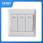 G NEW7-G00500A bộ công tắc ba Chint 1 chiều 10AX, 250V màu trắng
