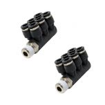 PAT6-02C Đầu nối khí nén - khớp nối dạng khuỷu tay 2 tầng 2 nhánh 6