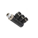 PHT8-02 Đầu nối khí nén - khớp nối dạng khuỷu tay 3 tầng