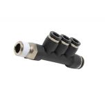 PKD8-6-02 Đầu nối khí nén - khớp nối 5 cổng dạng thẳng 3 nhánh