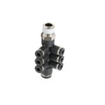 PKVD8-4-02C Đầu nối khí nén - khớp nối 5 cổng dạng thẳng 3 nhánh 6