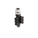 PKVD8-4-03C Đầu nối khí nén - khớp nối 5 cổng dạng thẳng 3 nhánh 6