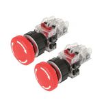 MRA-AM1A3R công tắc khẩn phi 30 Hanyoung có đèn màu đỏ viền nhôm