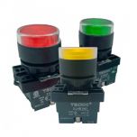 P2ALRF7LF Nút nhấn nhả màu Yellow LED / Clear Lens Teknic
