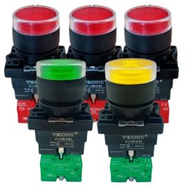 P2ALP3LB-2S1 nút nhấn nhả màu xanh lá bóng led tiếp điểm 2NO Teknic